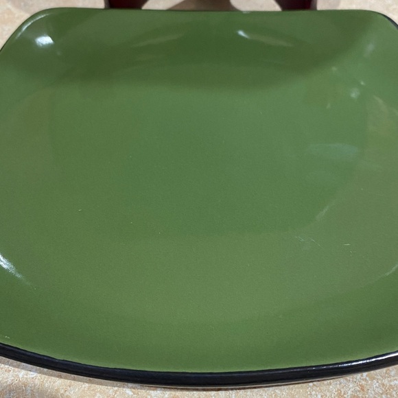 SET OF 2 CORELLE HEARTHSTONE BAY LEAF GREEN SQUARE SALAD LUNCHEON PLATES 8 3/4" - Picture 3 of 5